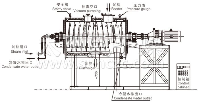 真空耙式干燥机结构示意图